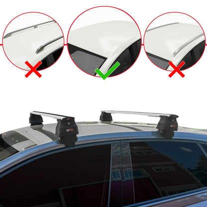 Compatible avec Volkswagen Polo 6 (AW) 2018-2025 ACE-4 Barres de Toit Railing Porte-Bagages de Voiture Gris Aluminium 2 Barres