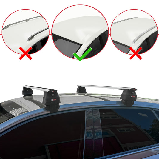 Compatible con Volkswagen Polo 6 (AW) 2018-2025 ACE-4 Barras de Techo Auto Portaequipajes Barras Transversales Gris Aluminio 2 Barras