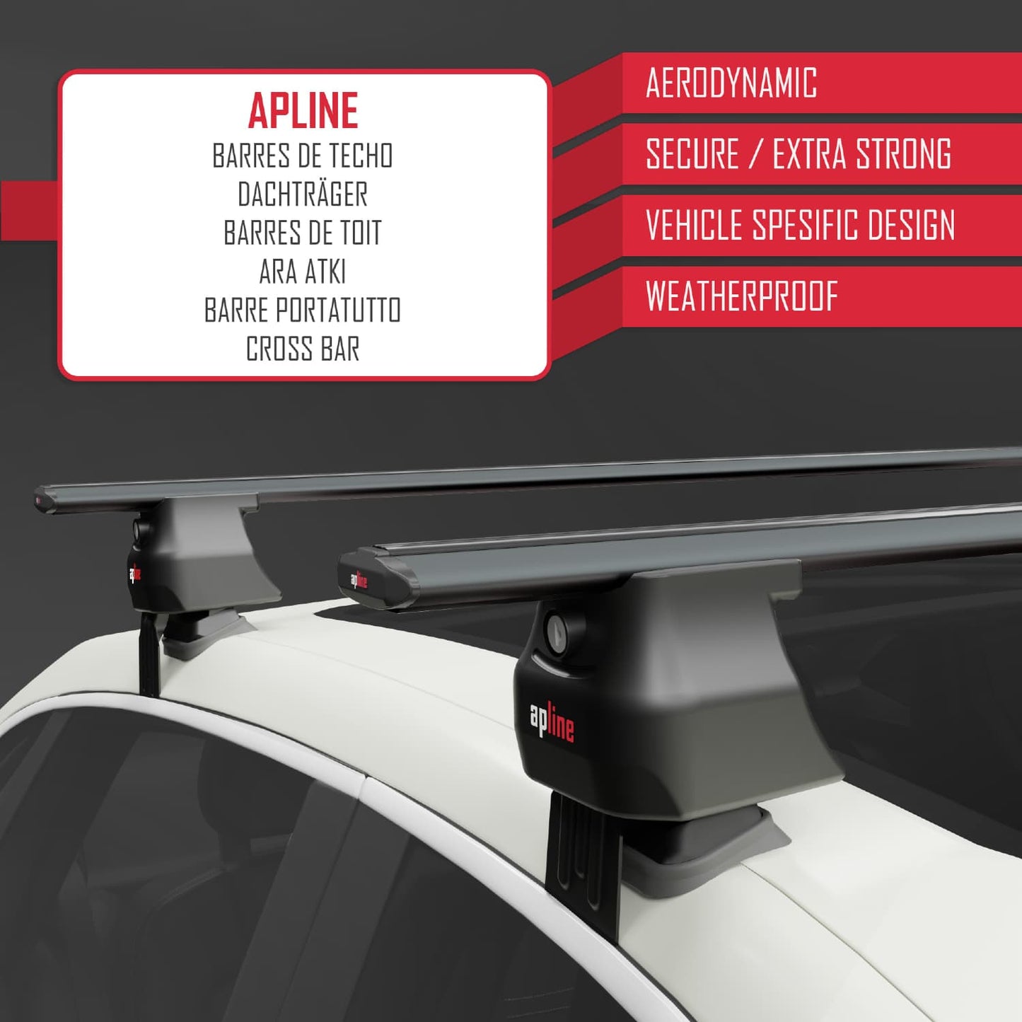 Compatible con Honda City 2021-2025 ACE-4 Barras de Techo Auto Portaequipajes Barras Transversales Negro Aluminio 2 Barras