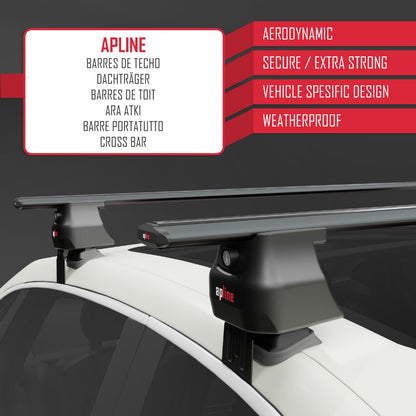 Compatible con Nissan Juke 2 (F16) 2020-2025 ACE-4 Barras de Techo Auto Portaequipajes Barras Transversales Negro Aluminio 2 Barras