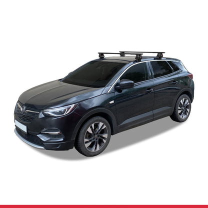 Compatible with Opel Grandland X 2018-2021 ACE-4 Car Roof Rack Cross Bar Black Aluminium 2 Bars