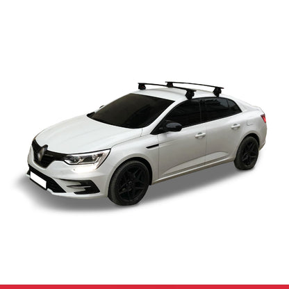 Compatible con Renault Megane 4 (BFB) Pre-Facelift 2016-2020 ACE-4 Barras de Techo Auto Portaequipajes Barras Transversales Negro Aluminio 2 Barras