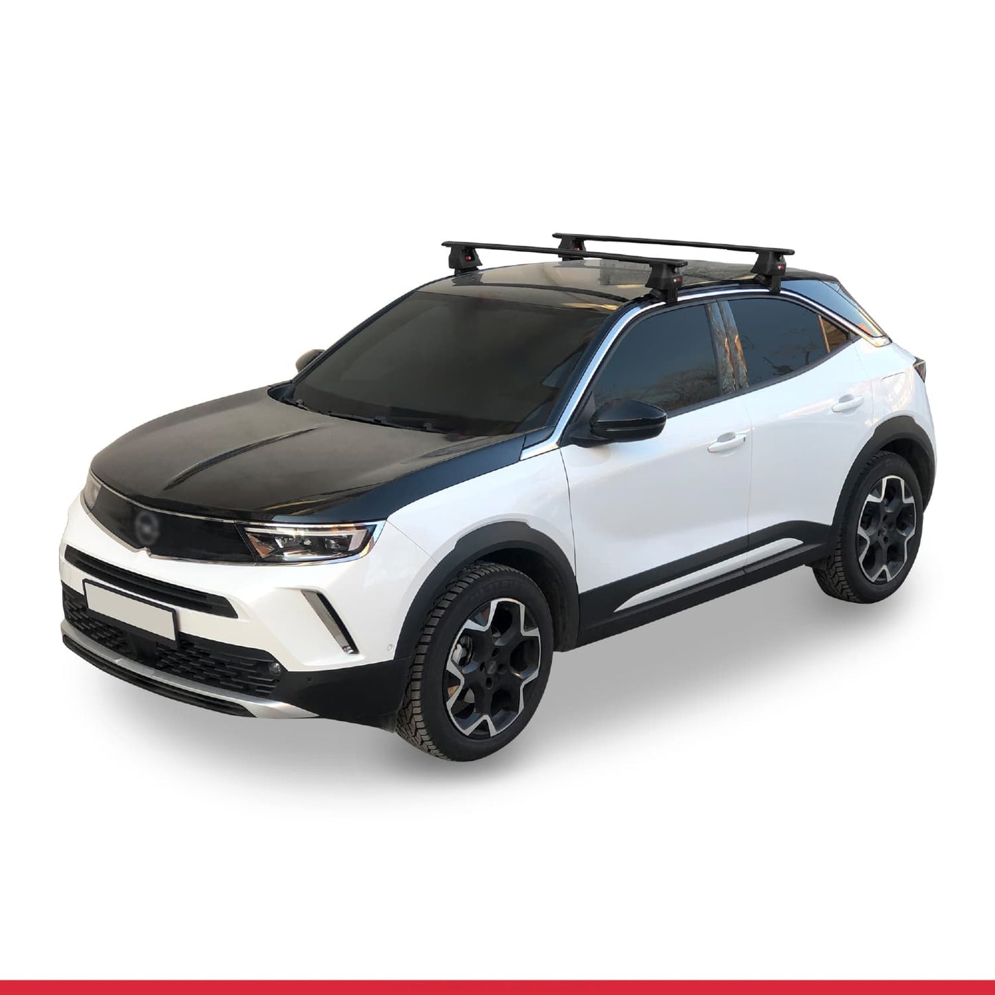 Compatible with Opel/Vauxhall Mokka B 2021-2025 ACE-4 Car Roof Rack Cross Bar Black Aluminium 2 Bars