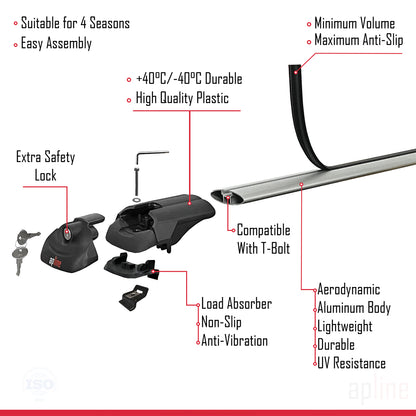 Compatible avec Citroen Grand C4 Space Tourer 2018-2022 ACE-1 Barres de Toit Railing Porte-Bagages de Voiture Gris Aluminium 2 Barres