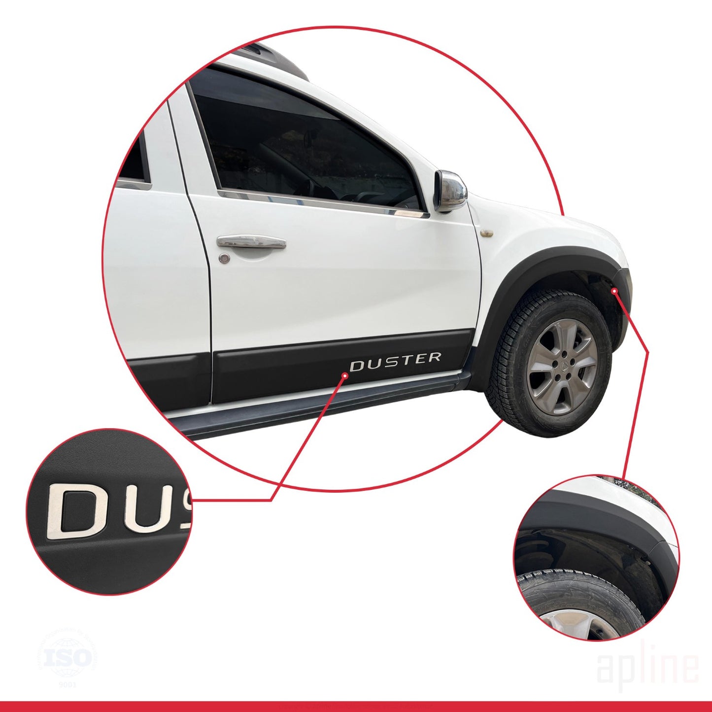 Compatible con Dacia Duster (HS) 2010-2017 Paso de rueda Protector de paragolpes Guardabarros y protección lateral Protección de la carrocería del vehículo NEGRO