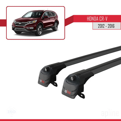 Compatible avec Honda CR-V 4 2012-2016 ACE-2 Barres de Toit Railing Porte-Bagages de Voiture Noir Aluminium 2 Barres