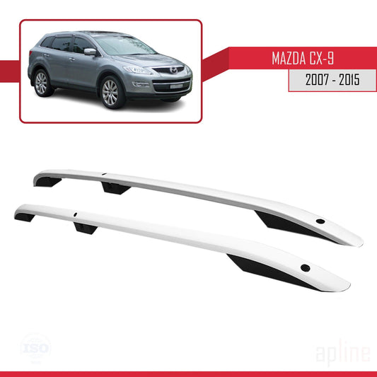 Compatible con Mazda CX-9 I (TB) 2007-2015 (Distancia entre ejes Corta L1/H1) Rieles de Techo Portaequipajes de Techo Gris
