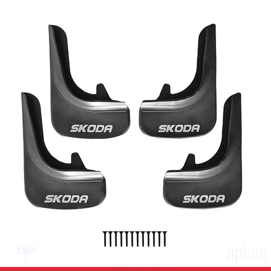 Compatible con Skoda Guardabarros Vehículo Juego Delantero Trasero 4 Piezas Negro