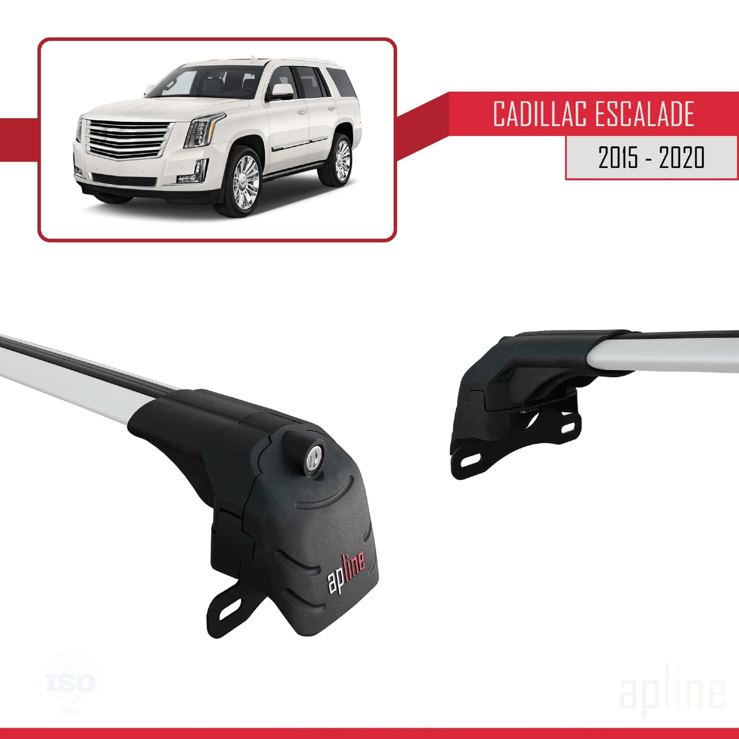 Compatibile con Cadillac Escalade 2015-2020 ACE-2 Barre portatutto per auto Portapacchi in alluminio grigio 2 barre
