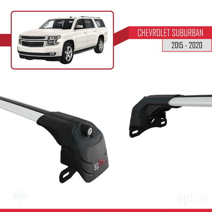 Compatibile con Chevrolet Suburban 2015-2020 ACE-2 Portapacchi per auto in alluminio grigio 2 barre
