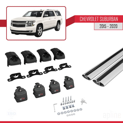 Compatibile con Chevrolet Suburban 2015-2020 ACE-2 Portapacchi per auto in alluminio grigio 2 barre