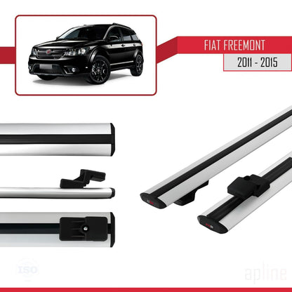 Compatible avec Fiat Freemont 2011-2015 BASIC Model Barres de Toit Railing Porte-Bagages de Voiture Gris Aluminium 2 Barres
