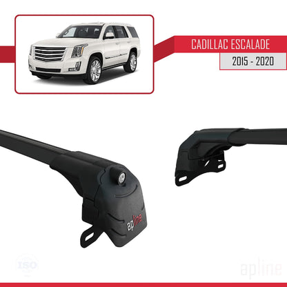 Kompatibel mit Cadillac Escalade 2015-2020 ACE-2 Dachgepäckträger, Gepäckträger, schwarzes Aluminium, 2 Stangen