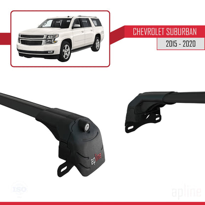 Compatibile con Chevrolet Suburban 2015-2020 ACE-2 Barre portatutto per auto Portapacchi in alluminio nero 2 barre