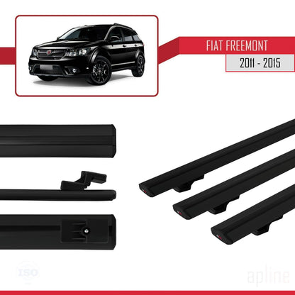 Compatibile con Fiat Freemont 2011-2015 modello BASIC Barre portatutto per auto Portapacchi in alluminio nero 3 barre