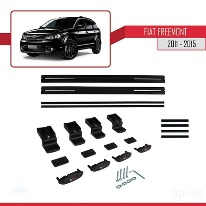 Compatibile con Fiat Freemont 2011-2015 modello BASIC Barre portatutto per auto Portapacchi in alluminio nero 2 barre