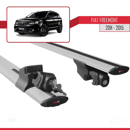 Compatibile con Fiat Freemont 2011-2015 Modello HOOK Barre Portatutto Railing Portapacchi Auto Alluminio Grigio 2 Barre