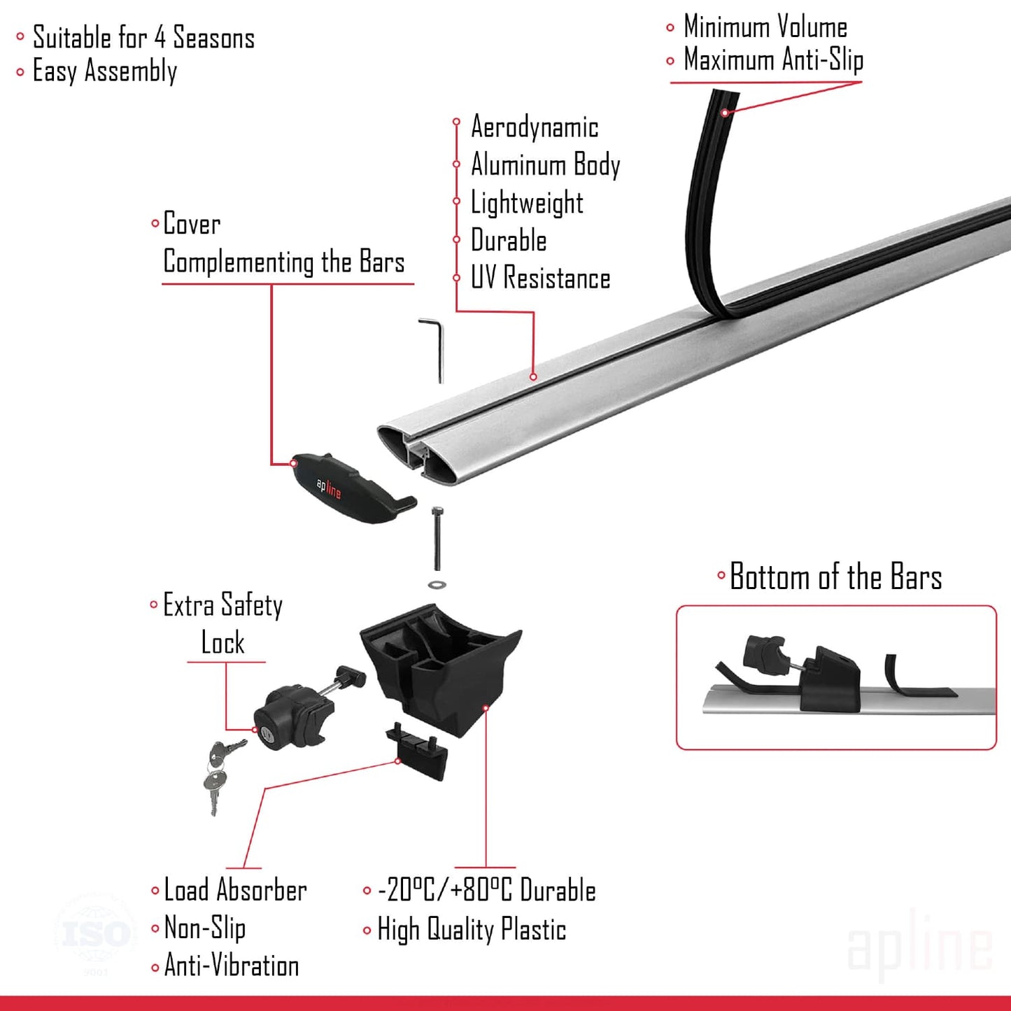 Compatible avec JAECOO 7 2025-2026 HOOK Model Barres de Toit Railing Porte-Bagages de Voiture Gris Aluminium 2 Barres