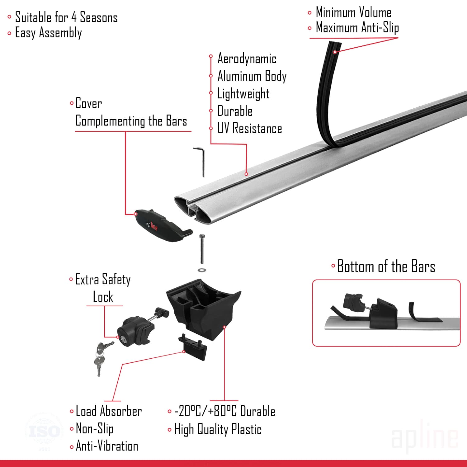 Compatible avec SMART #5 2024-2026 HOOK Model Barres de Toit Railing Porte-Bagages de Voiture Gris Aluminium 2 Barres