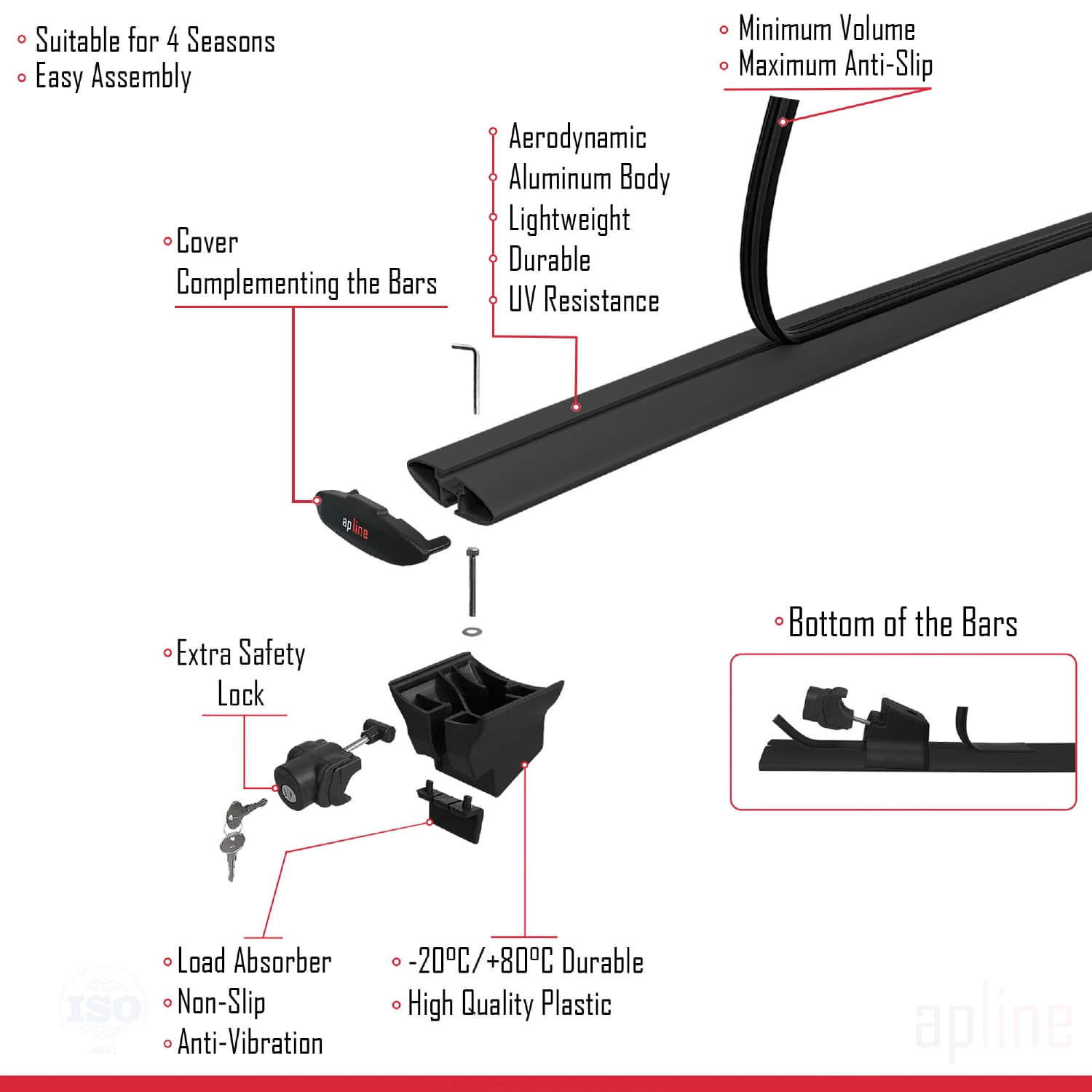 Compatible avec SMART #5 2024-2026 HOOK Model Barres de Toit Railing Porte-Bagages de Voiture Noir Aluminium 2 Barres