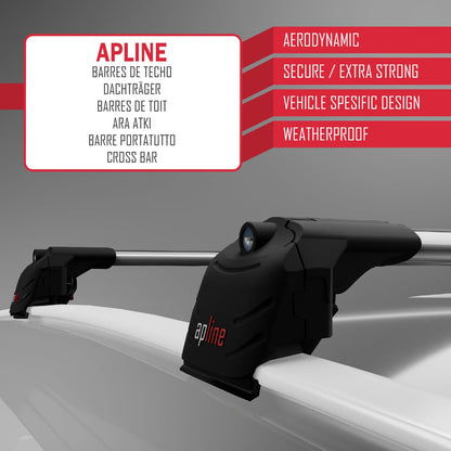 Compatibile con BMW X6 (G06) 2020-2025 Barre portatutto ACE-2 Portapacchi per auto in alluminio grigio 2 barre