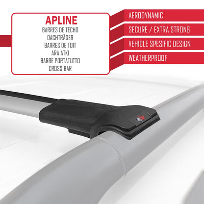 Compatible avec Toyota Avensis Break 2003-2009 FLY Model Barres de Toit Railing Porte-Bagages de Voiture Gris Aluminium 2 Barres