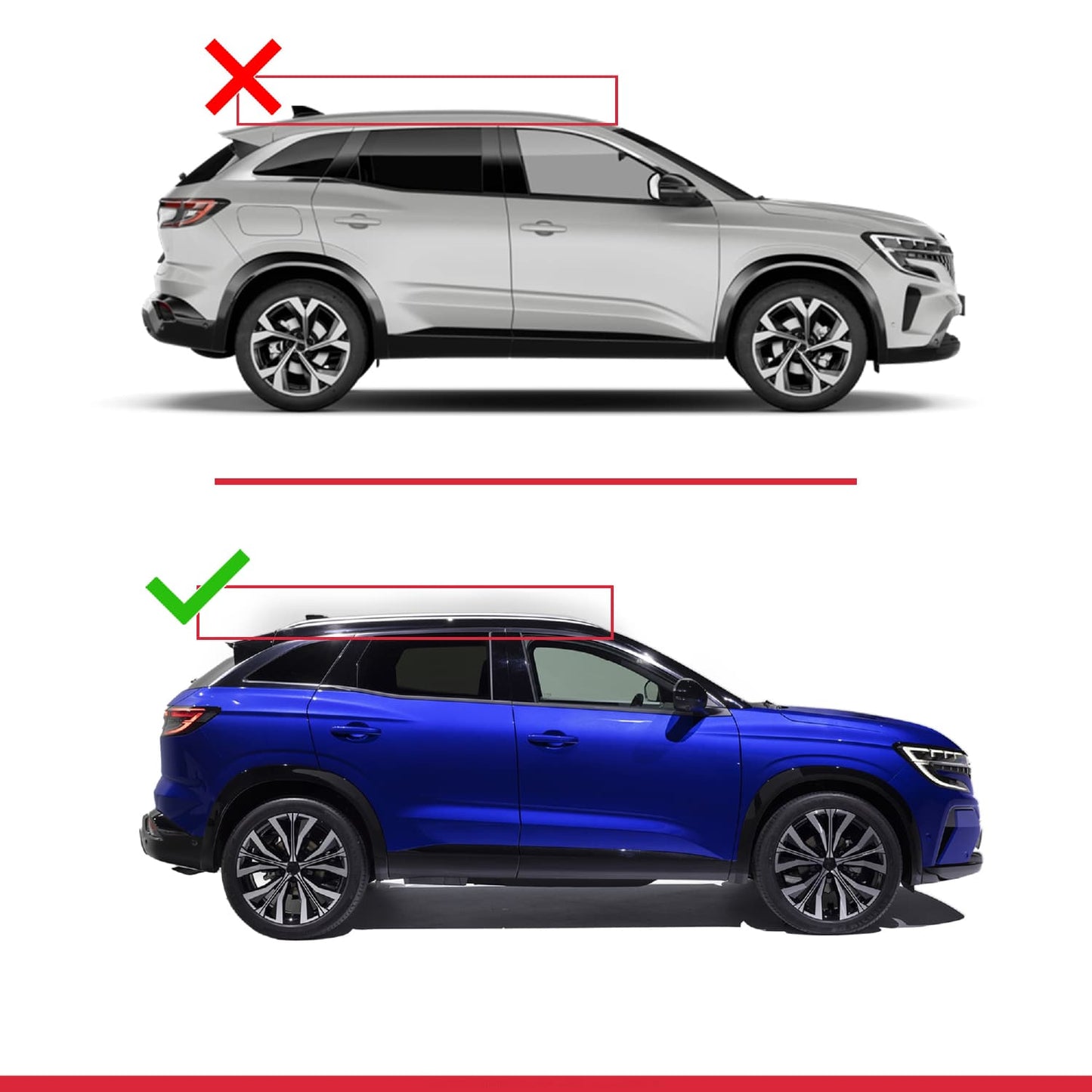 Compatible con Renault Austral (RHN) 2022-2025 ACE-2 Barras de Techo Auto Portaequipajes Barras Transversales Negro Aluminio 2 Barras