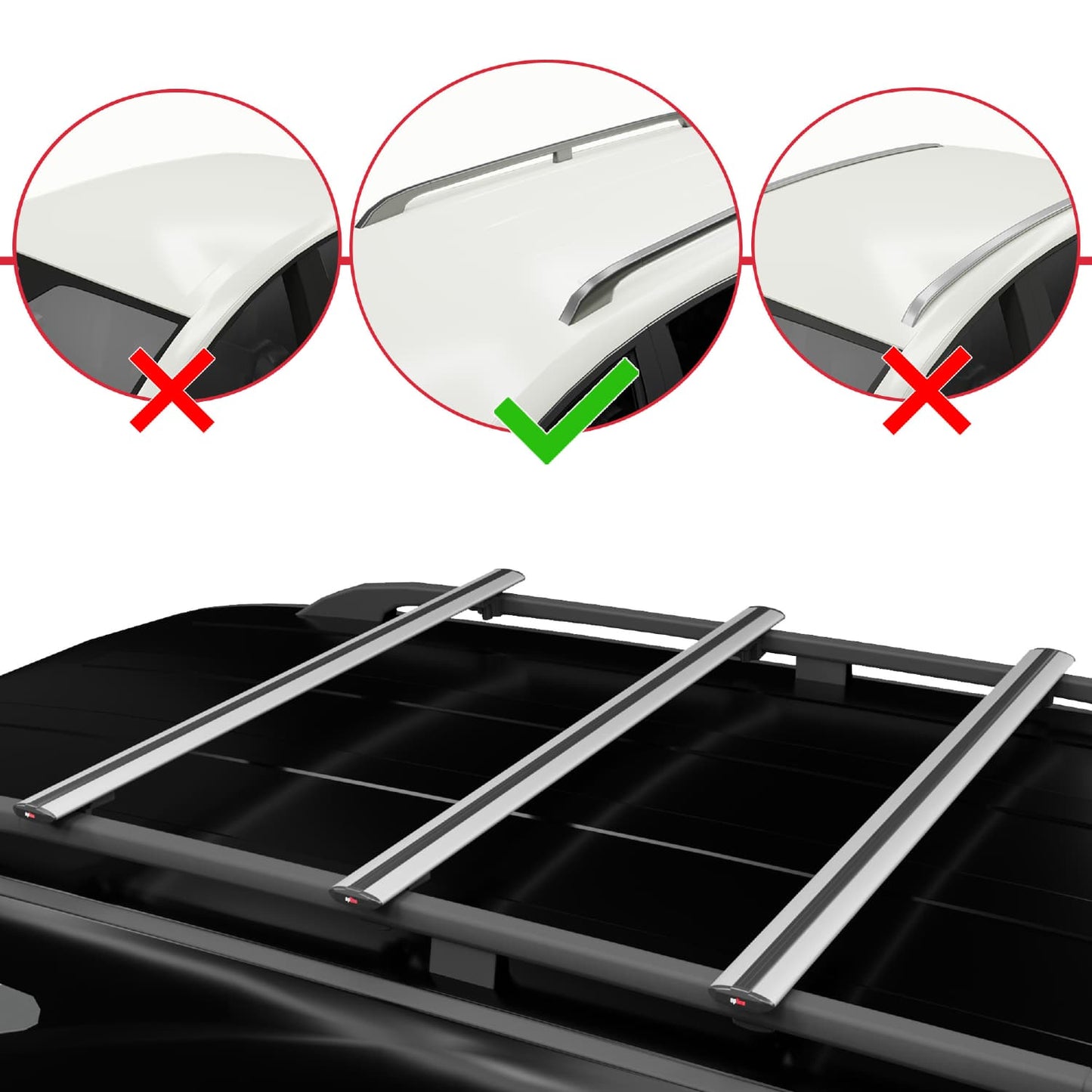Compatible con Peugeot Rifter 2019-2022 BASIC Model Barras de Techo Auto Portaequipajes Barras Transversales Gris Aluminio 3 Barras