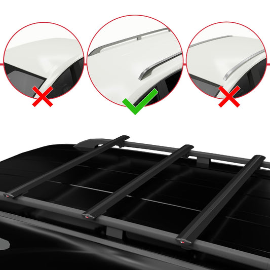 Compatible avec Suzuki Baleno 1995-2002 BASIC Model Barres de Toit Railing Porte-Bagages de Voiture Noir Aluminium 3 Barres