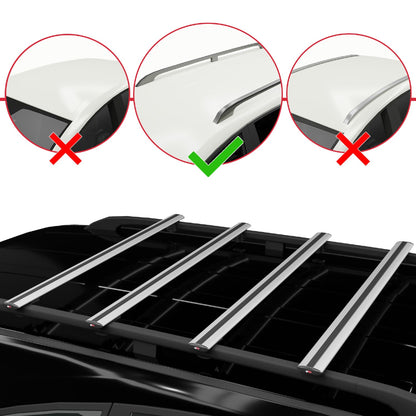 Compatible con Chevrolet Venture 1997-2004 BASIC Model Barras de Techo Auto Portaequipajes Barras Transversales Gris Aluminio 4 Barras