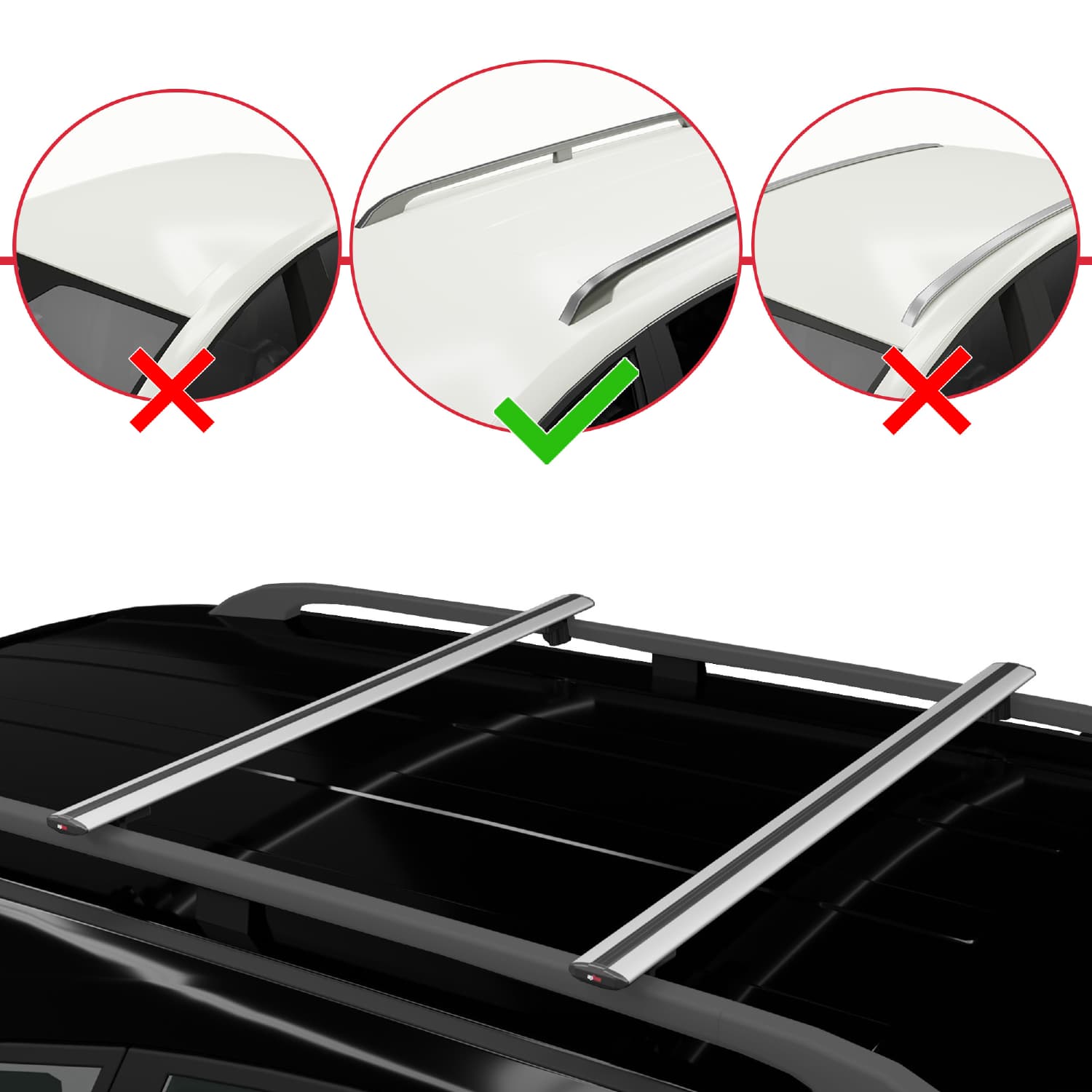 Compatible avec Ford Transit/Tourneo Courier 2024-2025 BASIC Model Barres de Toit Railing Porte-Bagages de Voiture Gris Aluminium 2 Barres