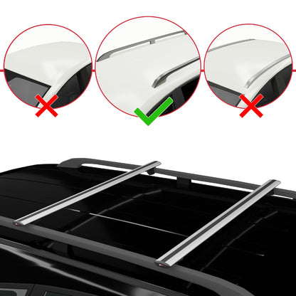 Compatible with Mercedes Viano 2 (W639) Pre-Facelift 2003-2010 BASIC Model Car Roof Rack Cross Bar Grey Aluminium 2 Bars