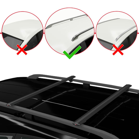 Compatible con Infiniti QX70 (S51) 2013-2017 BASIC Model Barras de Techo Auto Portaequipajes Barras Transversales Negro Aluminio 2 Barras
