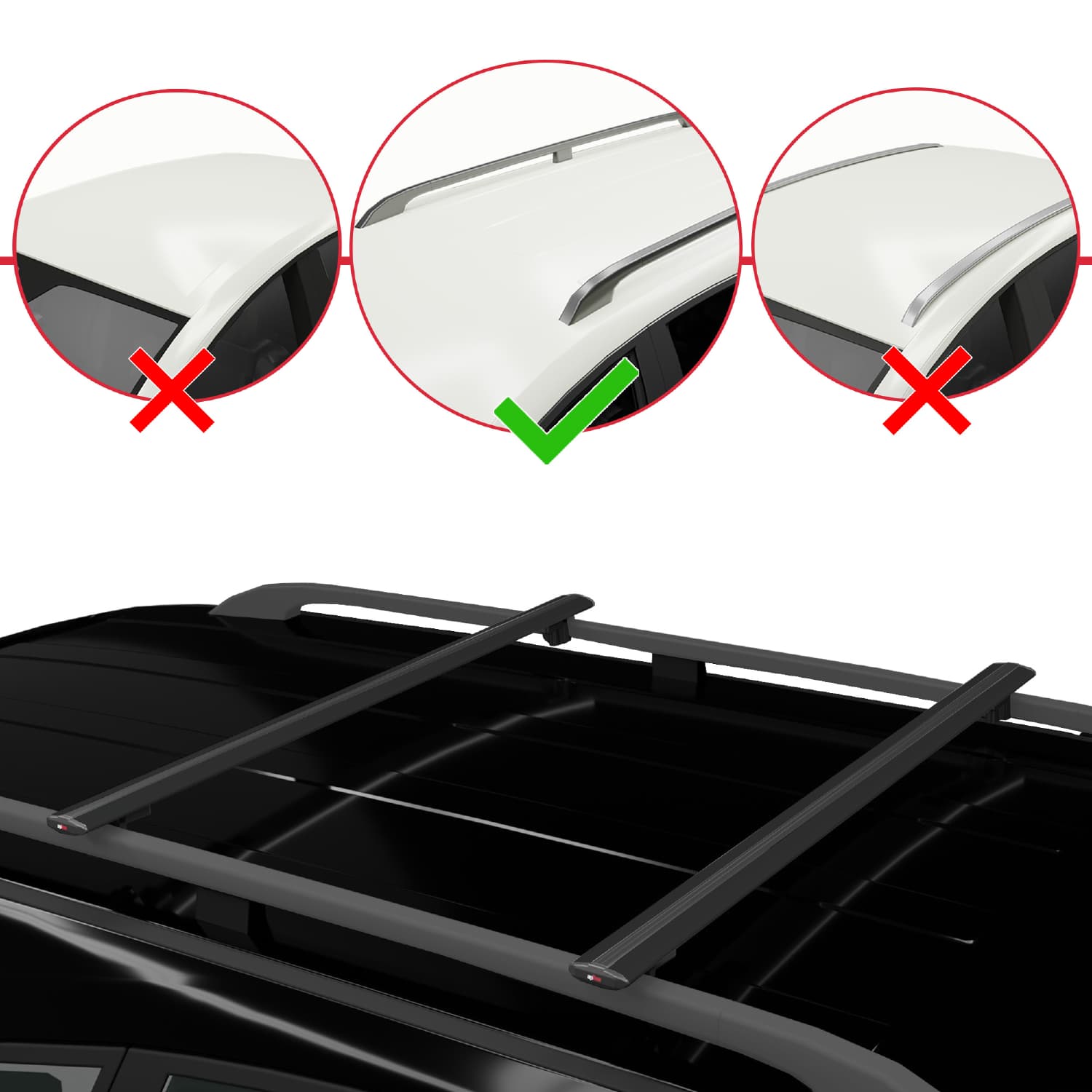 Compatible avec Dacia Duster 3 (P1310) 2024 BASIC Model Barres de Toit Railing Porte-Bagages de Voiture Noir Aluminium 2 Barres