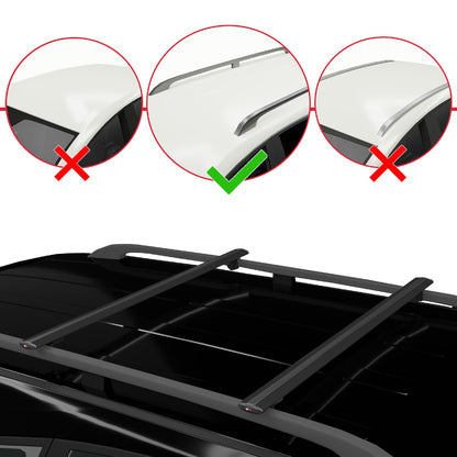 Compatible avec Cupra Ateca 2020-2024 BASIC Model Barres de Toit Railing Porte-Bagages de Voiture Noir Aluminium 2 Barres