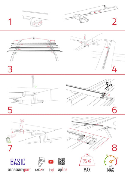Compatible avec Mercedes Viano 2 (W639) Post-Facelift 2010-2014 BASIC Model Barres de Toit Railing Porte-Bagages de Voiture Gris Aluminium 4 Barres