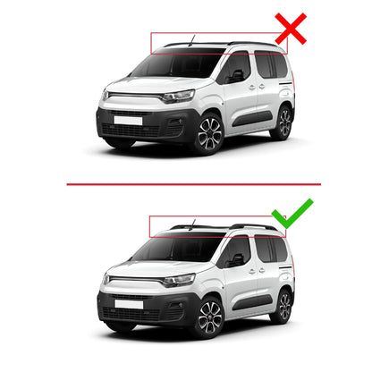 Compatibile con Fiat Doblo 3 2023-2025 ACE-1 Barre Portatutto Railing Portapacchi Auto Alluminio Nero 3 Barre