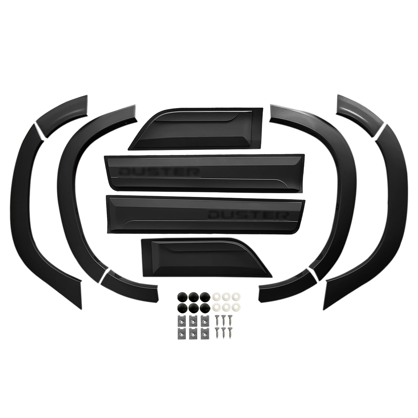 Compatible con Dacia Duster 2018-2024 Paso de rueda Protector de paragolpes Guardabarros y protección lateral Protección de la carrocería del vehículo NEGRO
