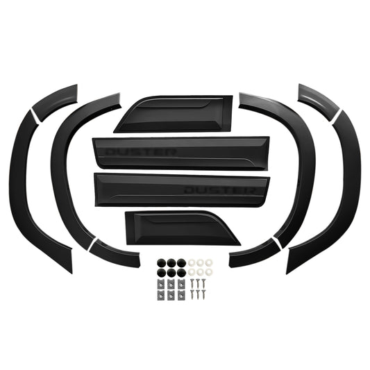 Compatible con Dacia Duster 2018-2024 Paso de rueda Protector de paragolpes Guardabarros y protección lateral Protección de la carrocería del vehículo NEGRO