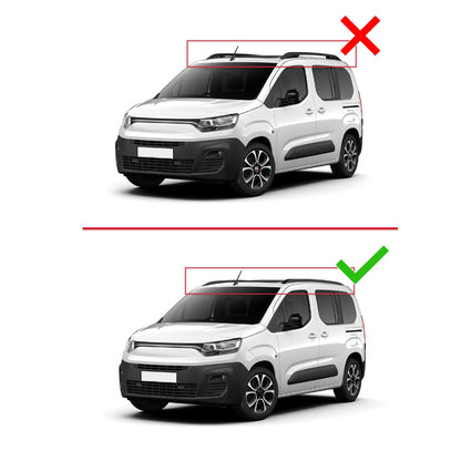 Compatibile con Fiat Doblo 3 2023-2025 ACE-2 Barre Portatutto Railing Portapacchi Auto Alluminio Nero 2 Barre