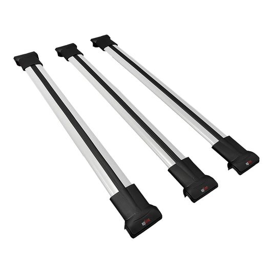 Compatible avec Fiat Doblo 2000-2009 FLY Model Barres de Toit Railing Porte-Bagages de Voiture Gris Aluminium 3 Barres