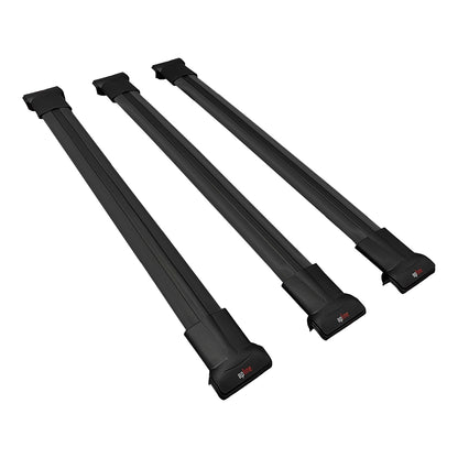 Compatible avec Audi 100 Avanta 1989-1994 FLY Model Barres de Toit Railing Porte-Bagages de Voiture Noir Aluminium 3 Barres