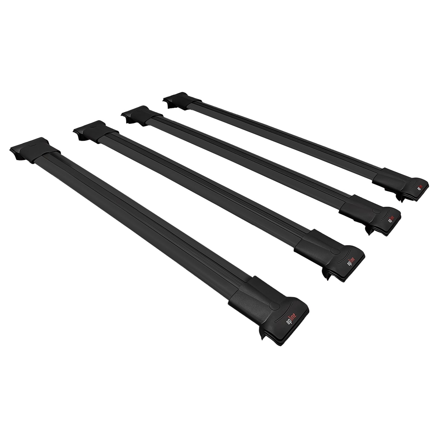 Compatible avec Fiat Doblo 2000-2009 FLY Model Barres de Toit Railing Porte-Bagages de Voiture Noir Aluminium 4 Barres