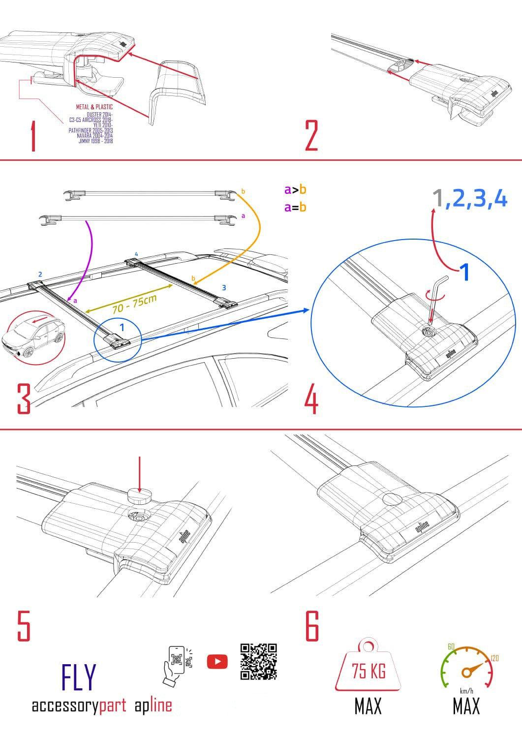 Compatible con Holden Captiva 2006-2018 FLY Model Barras de Techo Auto Portaequipajes Barras Transversales Gris Aluminio 2 Barras