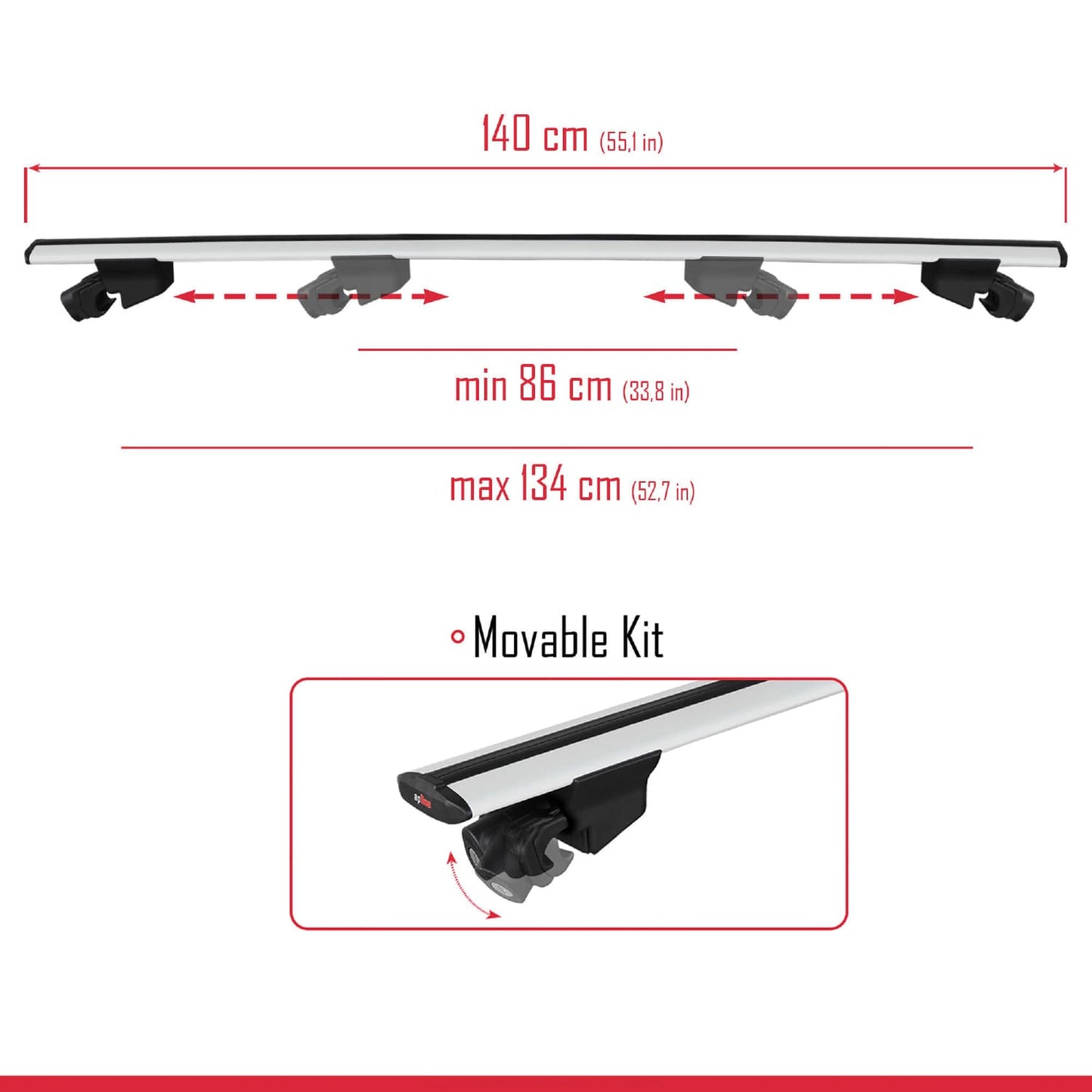 Compatible avec Cupra Terramar 2025-2025 HOOK Model Barres de Toit Railing Porte-Bagages de Voiture Gris Aluminium 2 Barres