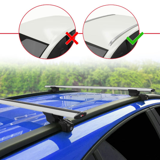 Compatible con Kia Sportage 4 (QL) 2016-2021 HOOK Model Barras de Techo Auto Portaequipajes Barras Transversales Gris Aluminio 2 Barras