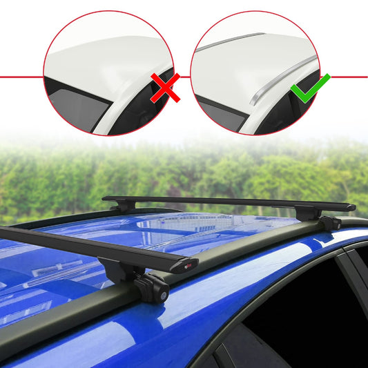Compatible con A3 (8PA) Sportback 2004-2012 HOOK Model Barras de Techo Auto Portaequipajes Barras Transversales Negro Aluminio 2 Barras