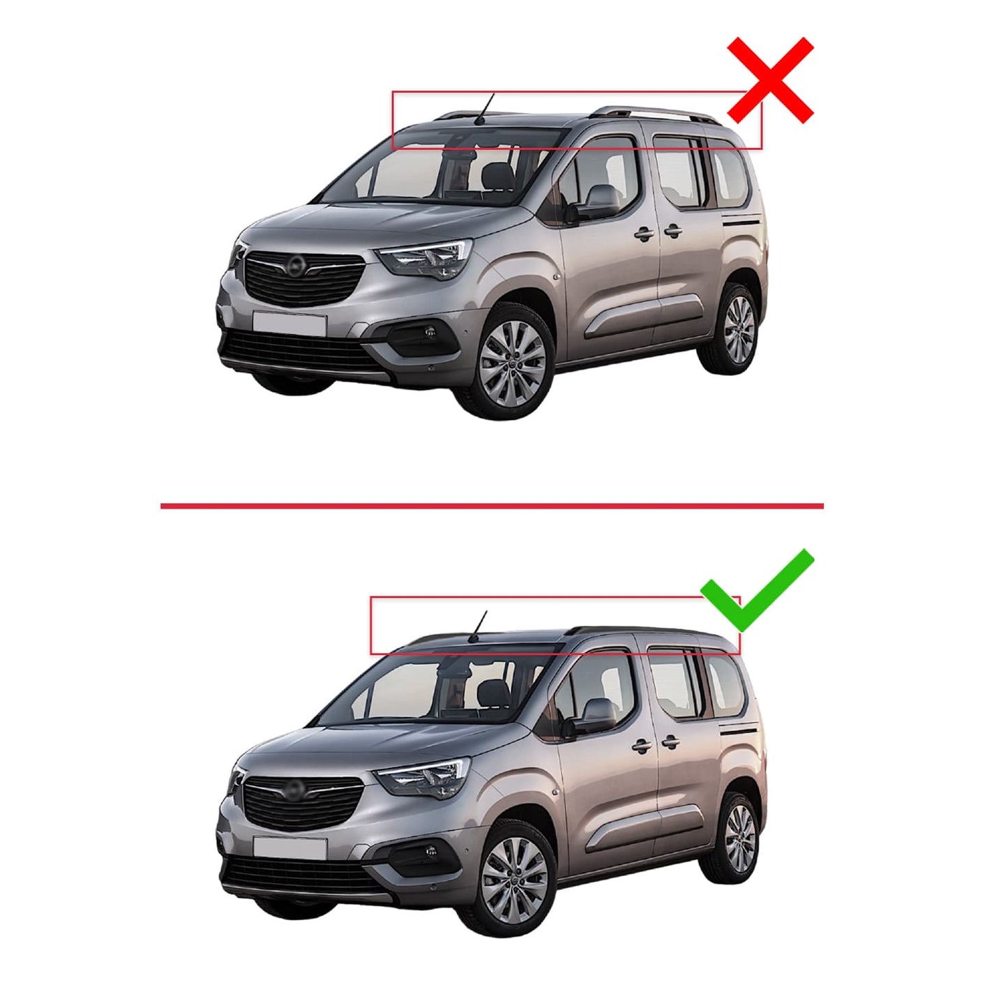 Compatible with Opel Combo E Life 2023-2025 ACE-2 Car Roof Rack Cross Bar Grey Aluminium 2 Bars