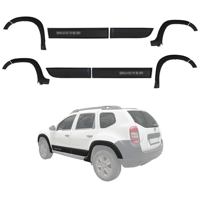 Compatible con Dacia Duster (HS) 2010-2017 Paso de rueda Protector de paragolpes Guardabarros y protección lateral Protección de la carrocería del vehículo NEGRO