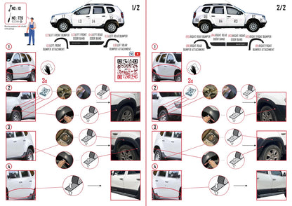Compatible con Dacia Duster (HS) 2010-2017 Paso de rueda Protector de paragolpes Guardabarros y protección lateral Protección de la carrocería del vehículo NEGRO
